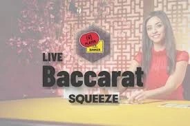 Baccarat Squeeze casino game by Evolution – featured logo at Volt Casino